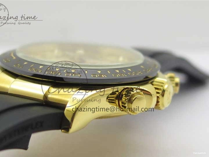Best Diamonds 116518 Edition 904L Case Strap) SA4130 V4 1:1 Extra SS Noob Goid Plated on Strap Daytona Dial Rubber YG Black (Free 0521